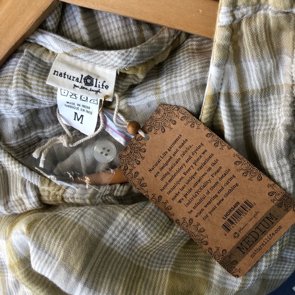 Natural Life Plaid Shift Dress Button Medium - Picture 8 of 9